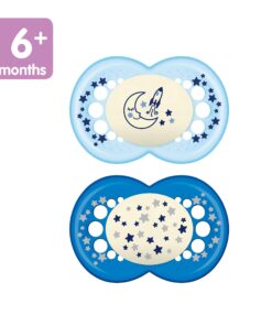 Alternative view of MAM Night Pacifiers , MAM Pacifiers 6+ Months, Best Pacifier for Breastfed Babies, Glow in the Dark Pacifier, Baby Boy Pacifier, 6-16 (Pack of 2)