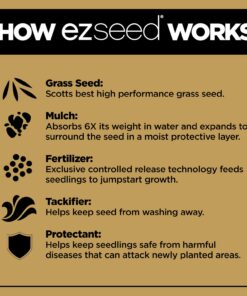 Scotts EZ Seed Patch & Repair Sun and Shade Mulch, Grass Seed, Fertilizer Combination for Bare Spots and Repair, 4 lb 3.75 lb. 1 Pack 33 71JRJMUeZL