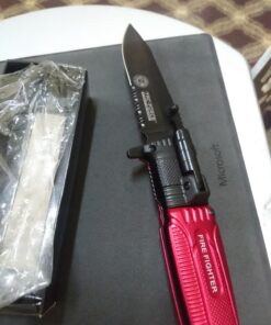 Tac-force RED Fire Fighter Assisted Open Rescue LED Light Pocket Knife 4 71JRLsrg2qL