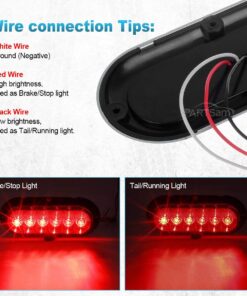 Partsam 2PCS Trailer Truck Boat Bus Red LED 6" Inch Oval Stop Turn Tail Brake Light DOT Certified Marker Lights Sealed Surface Mount 12V Waterproof IP65 Replacement for Trailer RV Trucks 20 71JSJfWIKrL