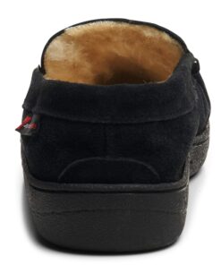 Alpine Swiss Yukon Mens Genuine Suede Shearling Slip On Moccasin Slippers 10 Black 14 71JSaArq1QL