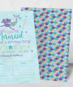 Your Main Event Prints Mermaid Birthday Invitations, 20 Fill in Mermaid Party Invitations 13 71JUHW5rBrL