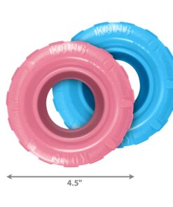 KONG Puppy Tires - Durable Puppy Chew Toy - Soft Rubber Treat Toys for Puppies & Dogs - Stuffable Dog Chew Toy - Puppy Teething Toy for Fetch & Mental Enrichment - Tire Chew Toy - Medium/Large Puppies 28 71JUnirNFXL 2
