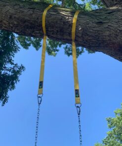 Safe Tree Swing Hanging Kit (Set of 2) - 10ft Long Straps with Two Alloy Carabiners and 2000 Lb Breaking Strength - Easy & Fast Installation for All Types of Swings and Children Black/Yellow 39 71JVsoqZICL