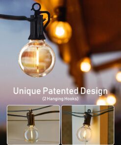 Brightown Outdoor String Lights - Globe Patio Lights 30 Ft with 30 G40 Shatterproof Bulbs, Waterproof Connectable Dimmable Commercial Hanging Lights for Backyard, Bistro, Porch, Cafe, Deck 30 FT - 30 LED Bulbs 25 71JWUBZHL5L