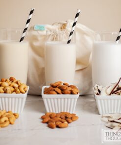 Nut Milk Bags for Straining Reusable, Organic Cotton and Food Grade Cheesecloth by Things&Thoughts, Strainer Bag for Almond Milk, Oat Milk, Celery Juicing, Yogurt, Cold Brew Coffee & Tea 18 71JWxSrG1lL 1