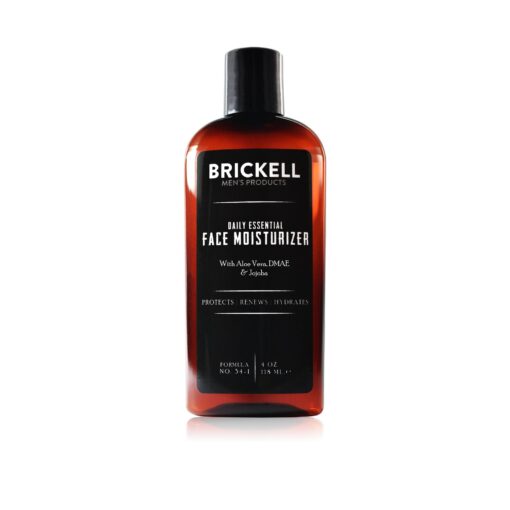 Brickell Men's Daily Essential Face Moisturizer for Men, Natural and Organic Fast-Absorbing Face Lotion with Hyaluronic Acid, Green Tea, and Jojoba, 4 Ounce, Scented 4 Fl Oz (Pack of 1)