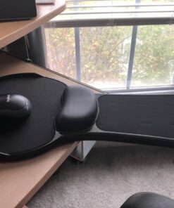 Premium Adjustable Computer Wrist Rest Armrest - Desk and Chair Dual Purpose Attachable Home&Office Computer Arm Support - Ergonomically Designed Mouse Pad Arm-stand Desk Extender (Black) 39 71JYNMdfW9L