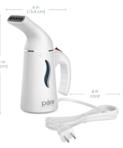 Pure Enrichment® PureSteam™ Portable Handheld Garment Steamer - Ideal for Home or Travel, Fast Heating, Removes Wrinkles on Clothes and Fabric, Auto Shut-Off Safety Feature (White) White 32 71Jaf0HEefL