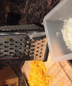 Oliver & Kline Boxed Grater, Stainless Steel Box Surface Glide Technology & Vegetable Slicer Grater with Container for Storage Space A+ Kitchen Gift-4 Sided for Vegetables, Fruit 38 71JawoC7PpL