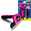 DakPets Pet Deshedding Tool | Professional Cat and Dog Brush for Shedding | Fur Deshedding Brush and Pet Hair Remover for Cats and Dogs | Stainless Steel Cat and Dog Shedding Brush for Pet Grooming Hot Pink 50 71Jb4PK7WXL