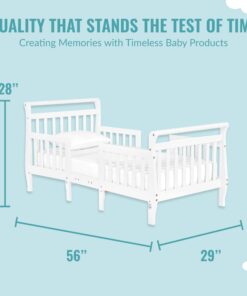 Dream On Me Emma 3 in 1 Convertible Toddler Bed in White 56x29x28 Inch,29x29x18 Inch 23 71Jbb4ftwtL