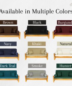 Royal Heritage Home 100% Cotton Full Size Futon Cover - Black - Washable Zippered Sofa Furniture Bed Mattress Covers - Armless Couch Zipper Slipcover Protector/Encasement 19 71JcCwDzIvL