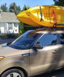 Direct Aftermarket (2 Pairs) Universal Kayak Rack for Car Truck SUV - Rooftop Kayak Carrier J-Bar Holder Mount with Tie Down Straps 37 71JcSS9VcUL