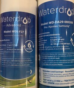 Waterdrop DA29-00020B 𝐍𝐒𝐅 𝟓𝟑&𝟒𝟐 𝐂𝐞𝐫𝐭𝐢𝐟𝐢𝐞𝐝 Refrigerator Water Filter, Replacement for Samsung HAF-CIN/EXP, DA29-00020A/B, DA29-00020B-1, RF263BEAESR, RF28HMEDBSR, RS25J500DSR, 3 Filters 45 71JckxpqnoL