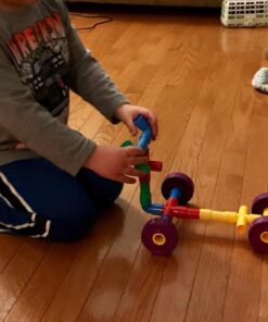 Skoolzy STEM Learning Pipe Tube 29 Piece Toys_and_Games Set, Educational Construction Building Blocks for ADHD & Autism for Baby, Kid Includes Wheels Pipes Joints and eBook 47 71Je93P74bL