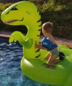 SWIMLINE Original Giant Ride On Inflatable Pool Float Lounge Series | Floaties W/Stable Legs Wings Large Rideable Blow Up Summer Beach Swimming Party Big Raft Tube Decoration Tan Toys for Kids Adults Dinosaur 21 71Jenht4iVL
