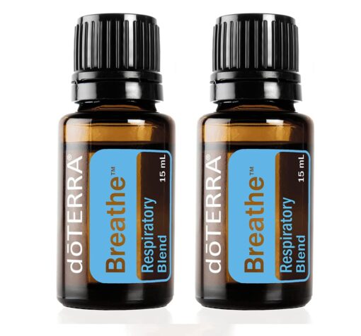 DoTerra Breathe Essential Oil Respiratory Blend 15 ml (Pack of 2) Peppermint 0.5 Fl Oz (Pack of 2)