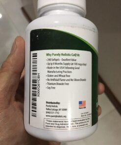 Purely Holistic CoQ10 100mg - 240 SoftGels - 8 Month Supply - Ubiquinone Coenzyme Q10 Supplement - with Organic Olive Oil - Soy Free Co Q 10 - Made in The USA 33 71JfDCpmm4L