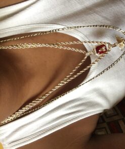 Jewel Town Mens Gold Angel & P Ruby Bundle Set Cz Pendant Hip Hop 24" & 30" Rope Chain D463 32 71JfRX T12L