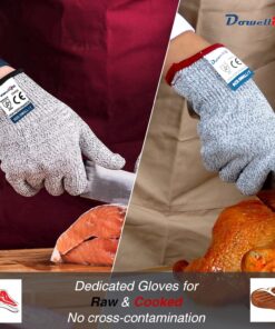 Alternative view of Dowellife Medium Grey Protective Gloves (Pack of 2) with HDPE, High Cut Resistance, Flexible Operation, Machine Washable, Hang Dry Medium (Pack of 2) Original