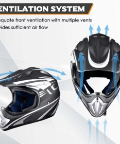 AHR Adult Offroad Dirt Bike Helmet Motocross ATV Dirtbike Outdoor BMX MX Full Face Motorcycle Helmet DOT Approved Passion Gray Medium 22 71Jgwn7NFdL