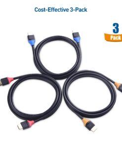 Cable Matters 3-Pack High Speed HDMI Cable 6 ft with 4K @60Hz, 2K @144Hz, FreeSync, G-SYNC and HDR Support for Gaming Monitor, PC, Apple TV, and More 6 Feet 18 71JhKGLPML