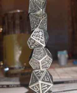 Q-Workshop Metal Dwarven 7 Polyhedral RPG Ornamented Dice Set 12 71JhSJJDXwL