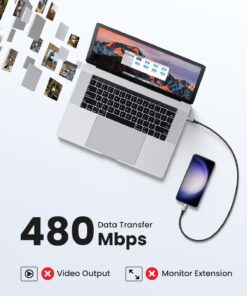 UGREEN USB C Charger Cable, 60W 2-Pack USB C Cable Nylon Braided for iPhone 15, Samsung Galaxy S23, Google Pixel 7, MacBook Air/Pro, Dell XPS, iPad Pro/Mini/Air, Switch, Steam Deck 3.3FT 22 71JiHoa7lL