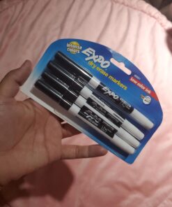EXPO Low Odor Dry Erase Markers, Fine Tip, Black, 4 Count 4 Count Black 30 71Jiyx2NlXL