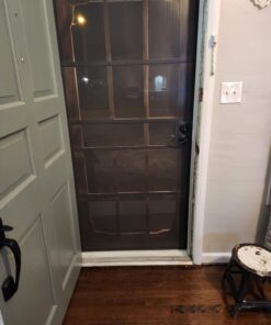 Prime-Line 3809BZ3068-I-WF Woodguard Steel Security Door – Traditional Screen Door Style with the Strength of a Steel Security Door – Steel and Wood Construction, Non-Handed, Bronze (Single Pack) 25 71Jj7pgYCEL