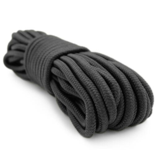 9mm Nylon Braided, 50 Foot, Multi-Purpose Camping Rope | Black (1 Pack) 1 pack