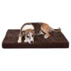Furhaven Orthopedic Dog Bed for Large/Medium Dogs w/ Removable Washable Cover, For Dogs Up to 55 lbs - Ultra Plush Faux Fur & Suede Mattress - Chocolate, Large Ultra Plush Curly Faux Fur (Chocolate) 36.0"L x 27.0"W x 3.0"Th Orthopedic Foam 10 71JlDDFJK8L 1