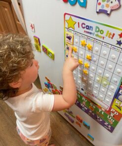 Fun Behavior Reward Chart for Kids – I Can Do It! Chore Chart for Kids with 3D Stars & Tiles – Good-Behavior Chart for Kids at Home or School for Focus, Responsibility, & More by Kenson Kids, 66 Pcs. 29 71JmewKefDL 2