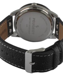 Peugeot Men's Water Resistant Aviator Watch with Matching Wrist Band Silver/Black 8 71JnTjCNNyL