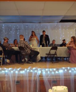 BalsaCircle 54-Inch x 120 feet White Large Net Tulle Fabric by the Bolt - Wedding Party Decorations Sewing DIY Crafts Costumes 26 71JnkibmY6L