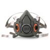 3M Half Facepiece Reusable Respirator 6200, NIOSH, Four-Point Harness, Comfortable Fit, Dual Airline Supplied Air Compatible, Bayonet Connections, Painting, Sanding, Cleaning, Medium