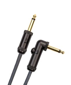 D'Addario Accessories Guitar Cable - Guitar Lead - Gold Plated - 1/4 Inch Male to 1/4 Inch Male - Circuit Breaker Cable - 10 Feet/3.05 Meters - Straight End/Right Angle - 1 Pack Right Angle