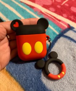 iFiLOVE Compatible with Airpods Case, Cute Cartoon Airpods Cover, Mickey Mouse Soft Silicone Shockproof Protective Case Cover Skin with Ring Buckle Holder for Apple Airpods 1 & 2 Charging Case(#1) #1 32 71JqQc MFmL