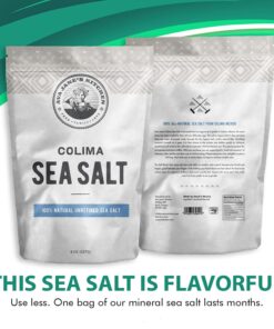 AVA JANE'S KITCHEN - Colima Sea Salt Unrefined Hand Harvested - 100% all Natural Organic Sea Salt, Gourmet Grade, Coarse Grain, Non GMO's Kosher Salt, 8oz 24 71Jqzn53O8L
