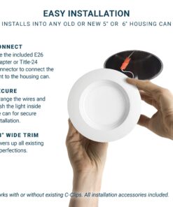 PARMIDA (6 Pack) 5/6 Inch 5CCT LED Recessed Lighting, Dimmable, 12W, 1000LM, 2700K/3000K/4000K/5000K/6000K 5 Color Selectable, Baffle Trim Retrofit Can Light, Wet Rated, ETL & Energy Star Certified 6000K/5000K/4000K/3000K/2700K - 5CCT 8 71JsFsvn8PL