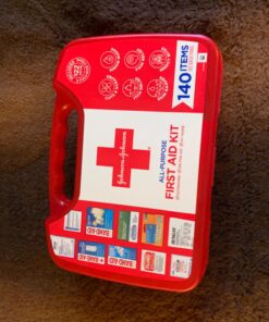 Johnson & Johnson All-Purpose Portable Compact First Aid Kit for Minor Cuts, Scrapes, Sprains & Burns, Ideal for Home, Car, Travel and Outdoor Emergencies, 140 Pieces Original Version 140 Piece Set 51 71JsRAw7B8L