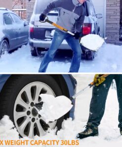 5in1 Car Snow Ice Scraper and Brush for Car SUV Trucks, 1x Ice Snow Shovel, 1x Heavy Duty 42" Extendable Snow Cleaning Brush Squeegee Broom, 1x Scratch Ice Snow Scraper Remover for Car Windshield 42" With Shovel 43 71Jt4S4oqDL
