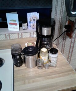 Coffee Gator Stainless Steel Canister - Medium 16oz, Silver Coffee Grounds and Beans Container with Date-Tracker, CO2-Release Valve, and Measuring Scoop - Ideal Coffee Lovers Gifts for Her - 2 Pack Travel Silver 41 71JtWIYyqfL