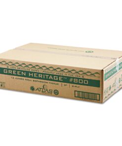 Green Haritage 800 9" Diameter x 3.42" Width, 2-Ply Jumbo Roll Bathroom Tissue (Case of 12) Case of 12 Rolls 5 71JtjiIgYJL