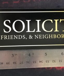 No Soliciting - Family, Friends, & Neighbors Welcome Door Magnet - The Perfect "No Soliciting" Sign for Metal Doors and Frames (2.5" x 9") 37 71JuX7PBEL