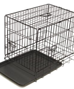 Alternative view of Paws & Pals Dog Crate, 24" Pet Cage, Wire Metal Kennel, with Tray, Foldable & Portable, Durable Steel Wire, Easy Setup, Ideal for Puppies & Kittens, Black 24.0"L x 16.0"W x 20.0"H