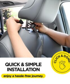 lebogner Back Seat Cover For Kids + 3 Pocket Storage Organizer, 2 Pack X-Large Multifunctional Kick Mats Backseat Protector, Car Seat Back Protectors For Vehicles To Protect From Dirt & Scuffs, Grey Kick Mats + 3 Organizers Pockets 12 71Jw83Kx8OL 1