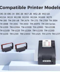 myCartridge ERC30 ERC30 ERC-30 ERC/30/34/38 B/R Compatible Ribbon Cartridge for use in ERC38 NK506 Printer (Black Red, 12-Pack) ERC30 Erc30-12p 8 71JwLIz2IsL 1