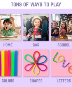 BUNMO Super Sensory Stretchy Strings 6pk | Calming & Textured Monkey Stretch Noodles | Sensory Toys for Autistic Children | Stress Relief & Anxiety Toys for Kids | Hours of Fun for Kids (Smooth) 6pk Smooth 26 71Jy9l6VSL